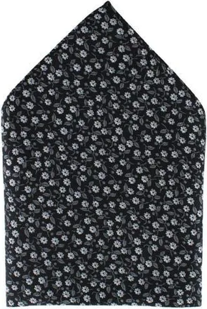 Ascentix Metallic Flowers and Leaves Pocket Square in Black at Nordstrom