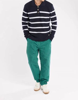 Armor Lux Heritage Fishermans Cotton Pants In Dark Ivy