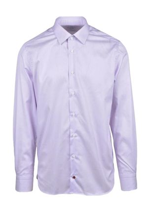 Carrel White Lilac Striped Cotton Shirt