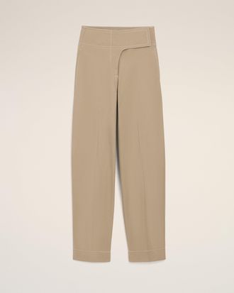 Ami Beige Cotton Wrapped Belted Trousers Beige - XXS - for Women