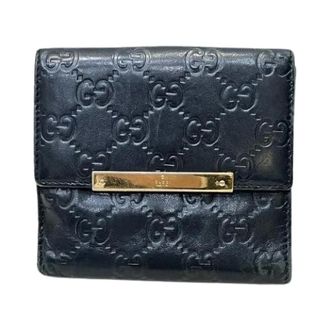 Gucci Pre-owned Wallets, female, Black, Size: ONE SIZE Pre-owned Guccissima Leather Trifold Wallet