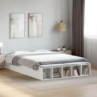 vidaXL Estructura De Cama Madera De Ingenier&iacute;a Blanca 150x200 Cm Vidaxl