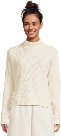 The North Face Long Sleeve Mock Neck Chabot Womens Clothing White Dune : 3XL, Cotton