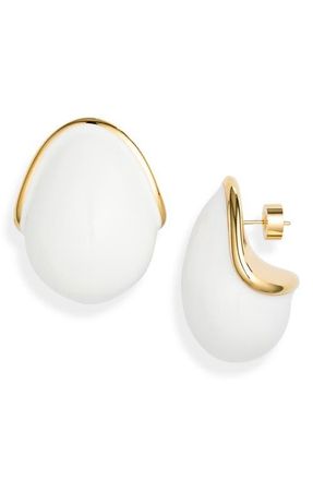 Jacquemus Les Boucles Raisin Oval Earrings in Gold /White 277 at Nordstrom