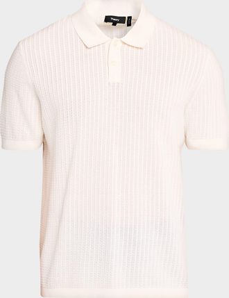 Theory Men & apos;s Cotton Cable Knit Polo Shirt