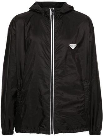 Prada Re-Nylon hooded jacket - men - Polyamide - L - Black