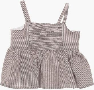 Il Gufo Cotton-Blend Flared Top with Hairline Pattern size 4 Y