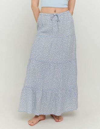 Tally Weijl Maxirock TALLY WEIJL SSKVIJIMY2, Damen, Gr. XS, skyway, sanftes wei&szlig;, Web, Obermaterial: 100% Viskose, bedruckt, bequem lang, R&ouml;cke Maxirock, Viskose,