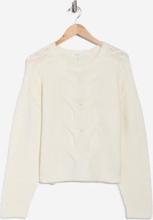 Rag & Bone Maia Cable Knit Crop Sweater in White at Nordstrom Rack, Size Large