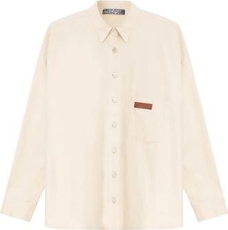 Amap&ocirc; Overhemd met opgestikte zak - Beige