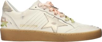 Golden Goose Ball Star Damens Leder-Sneaker in Beige/Platin-Metallic