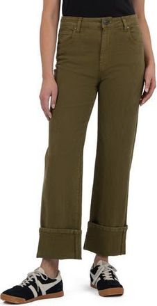 Kut from the Kloth Sienna High Waist Cuffed Hem Wide Leg Jeans in Gordal at Nordstrom Rack, Size 4