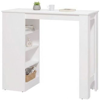 Dmora Tavolo Fisso Sedriano, 2 Posti, Forma Rettangolare, Materiale Piano in Legno Nobilitato, 120x50x105h cm Bianco