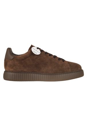 Hogan Blue H-Stripes Suede Platform Sneakers