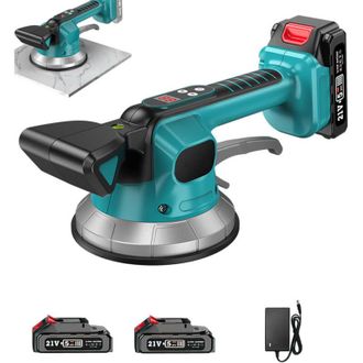 Elle Ventosa Vibratoria Inal&aacute;mbrica Ej.life Para Azulejos - M&aacute;quina Niveladora Con 2 Bater&iacute;as De 1500 Mah, Ventosa De 145 Mm, 10 Velocidades Ajustables, Ca