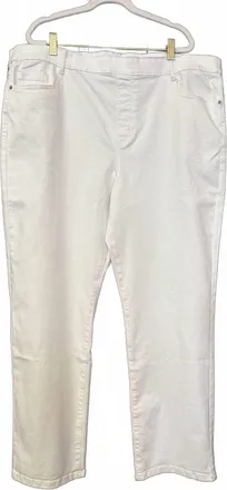 Tribal Womens Sophia Straight Pull On Pants In White