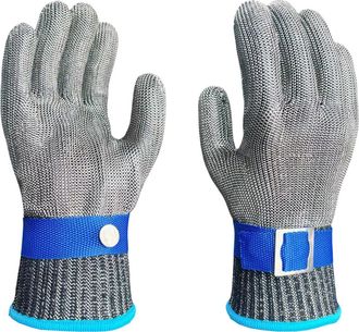 OEM Cortadora De Picadora De Carne, Guantes De Protecci&oacute;n Para Procesamiento De Carne, Guantes De Acero Inoxidable Resistentes A Cortes (2 Guantes)