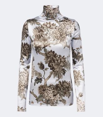 Acne Studios Top a collo alto con stampa floreale