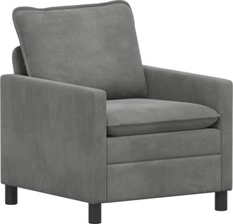 vidaXL Sof&aacute; Gris Oscuro 76 X 81 X 87,5 Cm Terciopelo Vidaxl