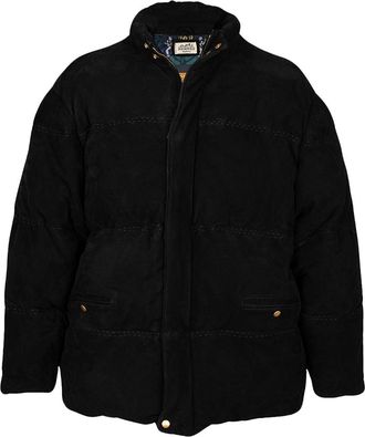 Herm&egrave;s Pre-owned Womens Herm&egrave;s Suede Puffer Coat - 90s - Black Leather - Size X-Large
