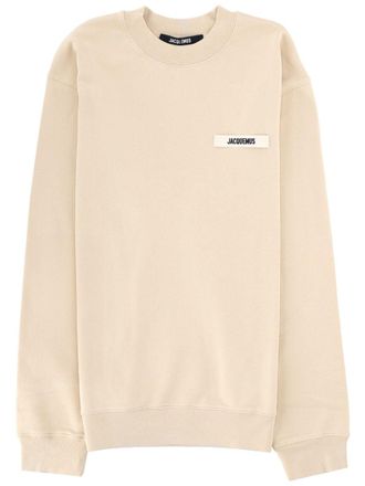 Jacquemus Grosgrain Logo Cotton Relaxed Crewneck Sweatshirt