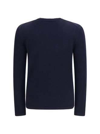 Prada Mens Virgin Wool Sweater Bleu Fleece Ovis Aries