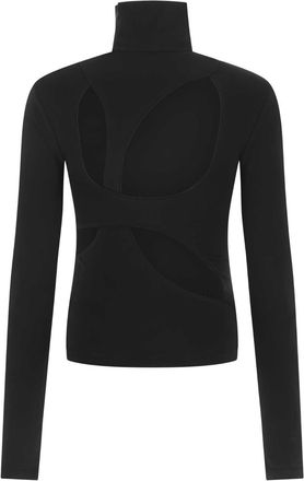 Givenchy Womens Stretch Viscose Blend Turtleneck Black Nylon Elastane T-shirts