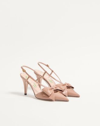 Valentino Garavani D&eacute;collet&eacute; Slingback Bowow In Capretto 85Mm Donna ROSE CANNELLE 35.5