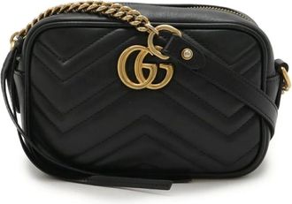 Gucci Pre-owned Cross Body Bags, female, Black, Size: ONE SIZE Pre-owned Leather Shoulder Bag