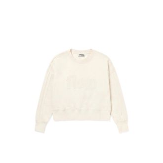 Freddy Felpa Girocollo Cropped Oversize Donna in Cotone Delav&eacute;