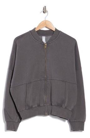 Yogalicious Washed Fleece Zip Sweatshirt in Washed Moonless Night at Nordstrom Rack, Size X-Small