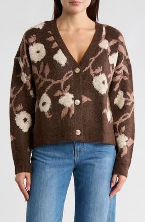 Daniel Rainn Floral Cardigan in Chocolate at Nordstrom Rack, Size X-Large