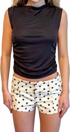 Free People Ana Printed Micro Shorts In White