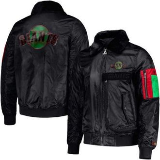 Starter Mens Starter x Ty Mopkins Black San Francisco Giants Black History Month Satin Full-Zip Jacket at Nordstrom, Size Medium