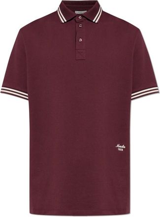 Moncler Polo Shirt met Geborduurd Logo - Heren - Polos - Rood - XL - Katoen - Tops