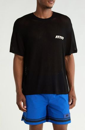 Rta Ian Rib Knit T-Shirt in Black Honeycomb at Nordstrom Rack, Size Xx-Large