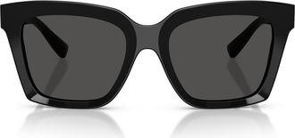 Dolce & Gabbana 55mm Square Sunglasses in Black /Dark Grey at Nordstrom