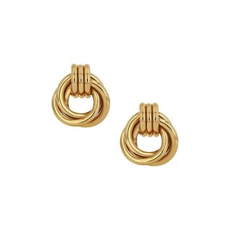 Anine Bing Accessoires, Dames, Geel, ONE Size, Vintage Triple Knot Gouden Oorbellen