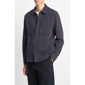 Vince Sueded Jersey Shirt Jacket in Coastal Blue at Nordstrom, Size Xx-Large