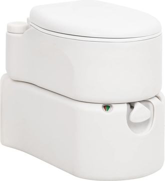 vidaXL Vidaxl - Inodoro De Camping Integrado Hdpe Y Esmalte Blanco 24+17 L