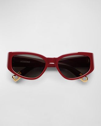 Jacquemus Les Lunettes Gala Acetate Oval Sunglasses