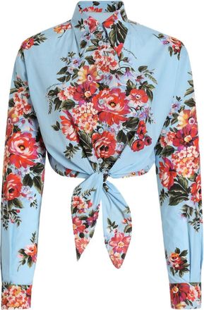 Dolce & Gabbana Womens-Floral Cropped Cotton Shirt