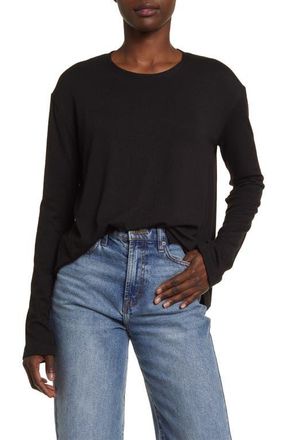 Rag & Bone The Knit Long Sleeve T-Shirt in Black at Nordstrom, Size Xx-Small