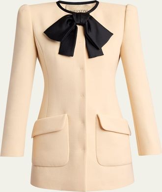 Valentino Garavani Tie-Neck Mini Blazer Dress