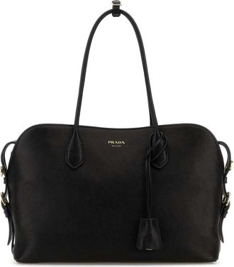 Prada Black Leather Large Shopping Bag