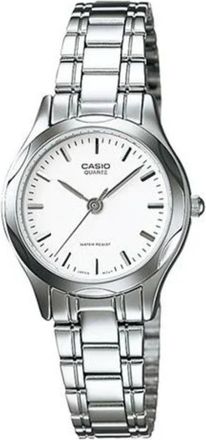 Casio Womens White Dial Watch with Stainless Steel Bracelet - LTP-1275D-7A