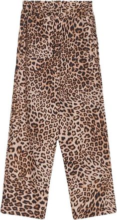 A Paper Kid Broeken, Dames, Bruin, XS, Katoen, Animalier Print Rechte Broek