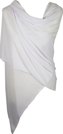 World of Shawls Ladies Jersey Scarf Wrap Stole Warm Soft Stretchy (White)