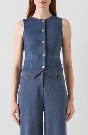 L.k. Bennett Freya Denim Vest in Indigo at Nordstrom Rack, Size Xx-Large