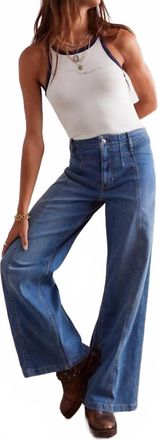 Free People Libre Wide Leg Jean In Blue